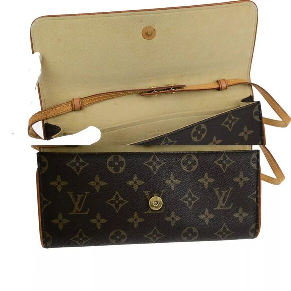 Auth LOUIS VUITTON Pochette Twin GM 2Way Shoulder Bag Monogram Brown - Picture 13 of 16